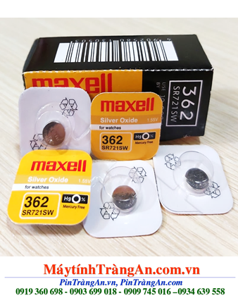 Maxell SR721SW _Pin 362; Pin đồng hồ 1.55v Silver Oxide Maxell SR721SW _Pin 362 (Japan)_Vỉ 1viên
